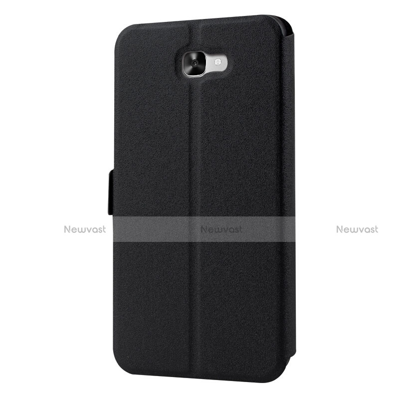 Leather Case Stands Flip Cover for Samsung Galaxy J7 Prime Black