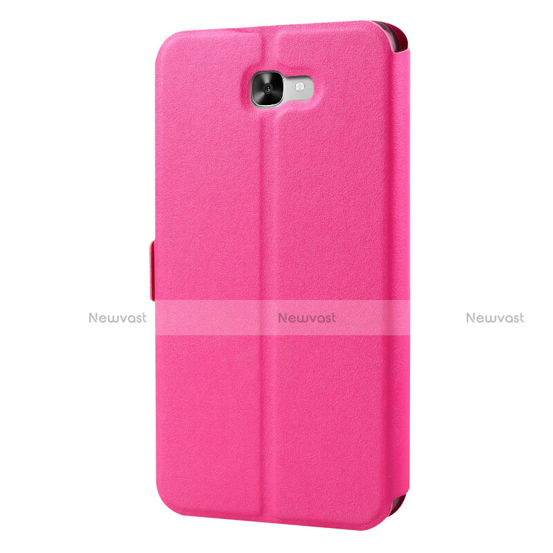 Leather Case Stands Flip Cover for Samsung Galaxy J7 Prime Hot Pink