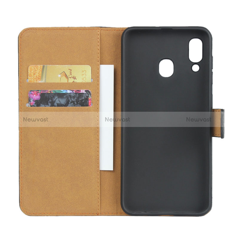 Leather Case Stands Flip Cover for Samsung Galaxy M10S Black