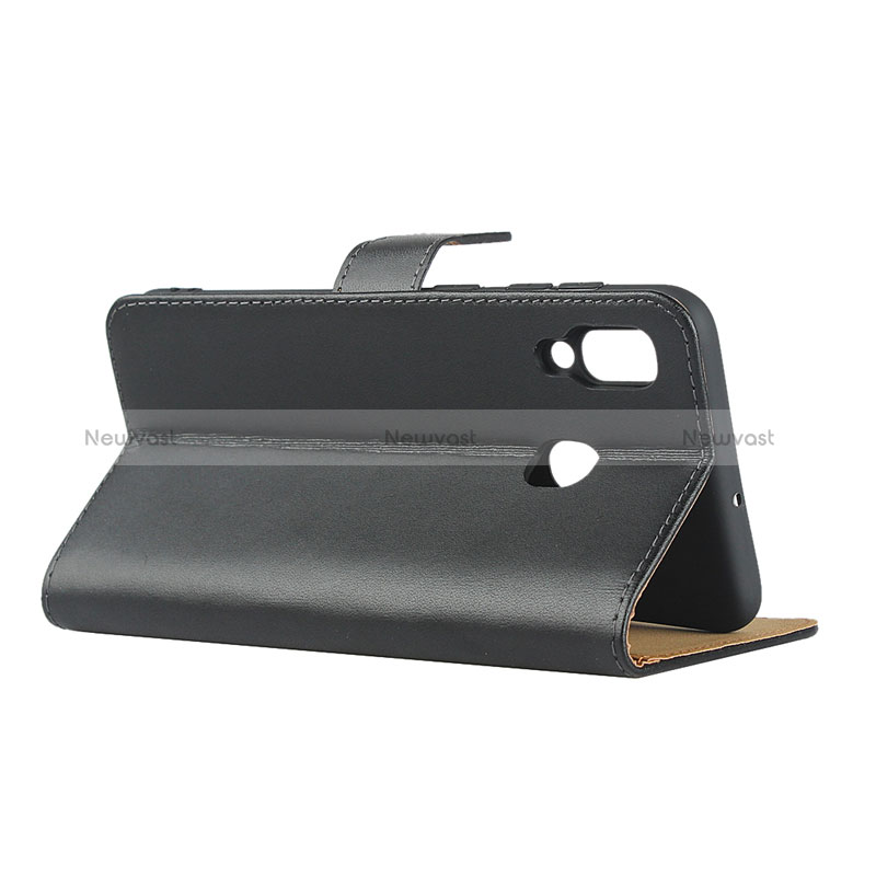 Leather Case Stands Flip Cover for Samsung Galaxy M10S Black