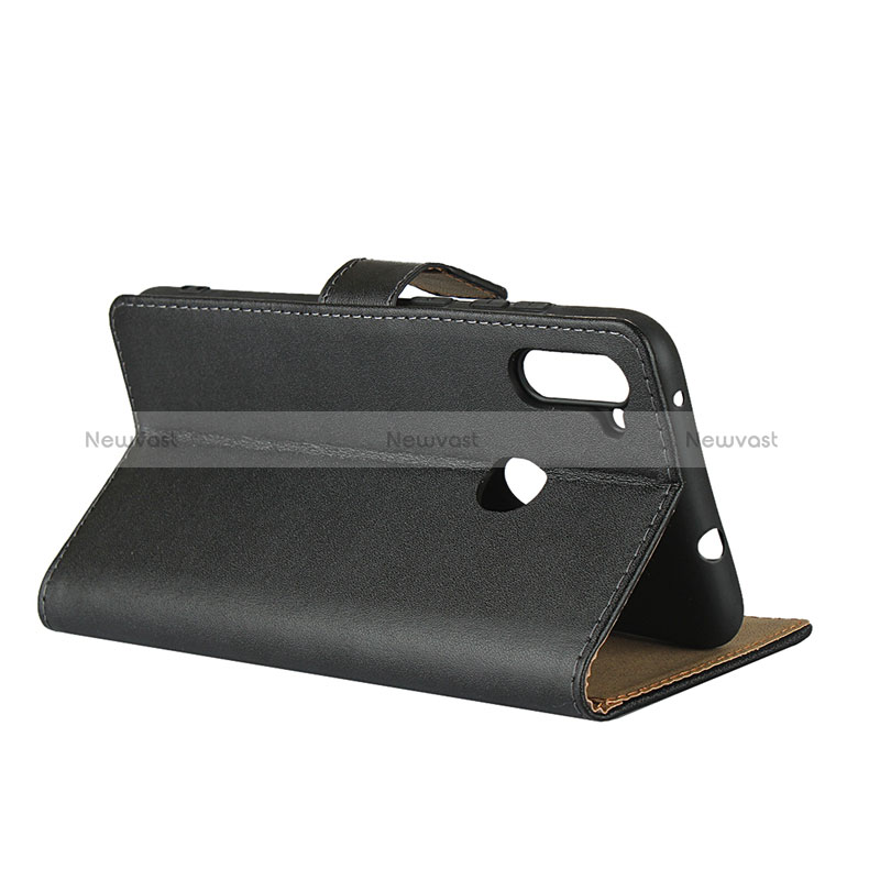 Leather Case Stands Flip Cover for Samsung Galaxy M11 Black