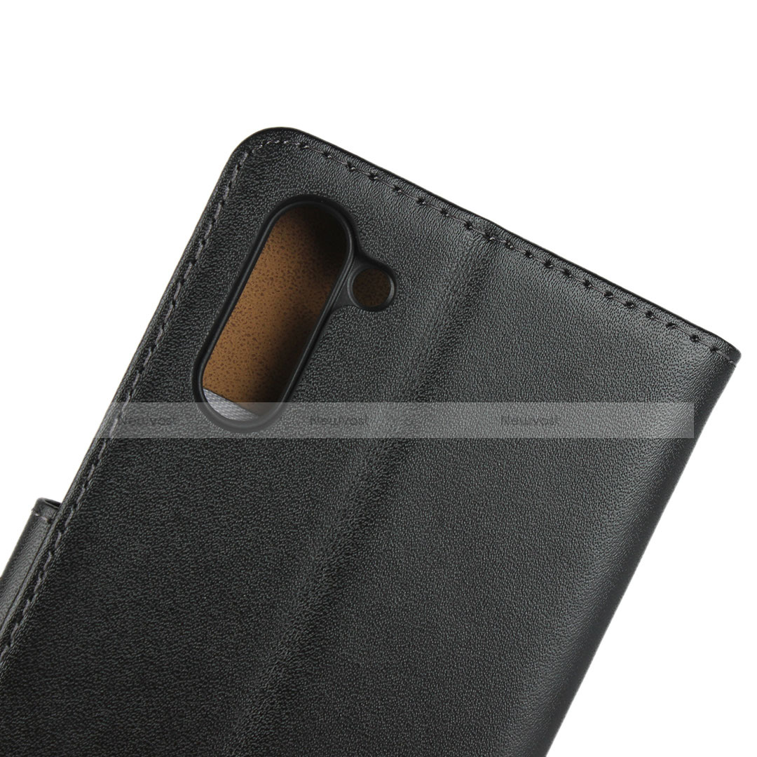 Leather Case Stands Flip Cover for Samsung Galaxy Note 10 5G Black