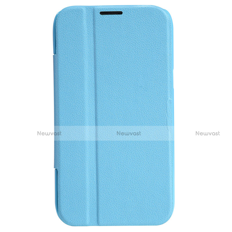 Leather Case Stands Flip Cover for Samsung Galaxy Note 2 N7100 N7105 Sky Blue