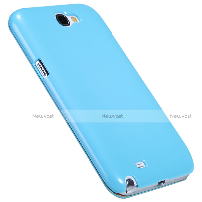 Leather Case Stands Flip Cover for Samsung Galaxy Note 2 N7100 N7105 Sky Blue