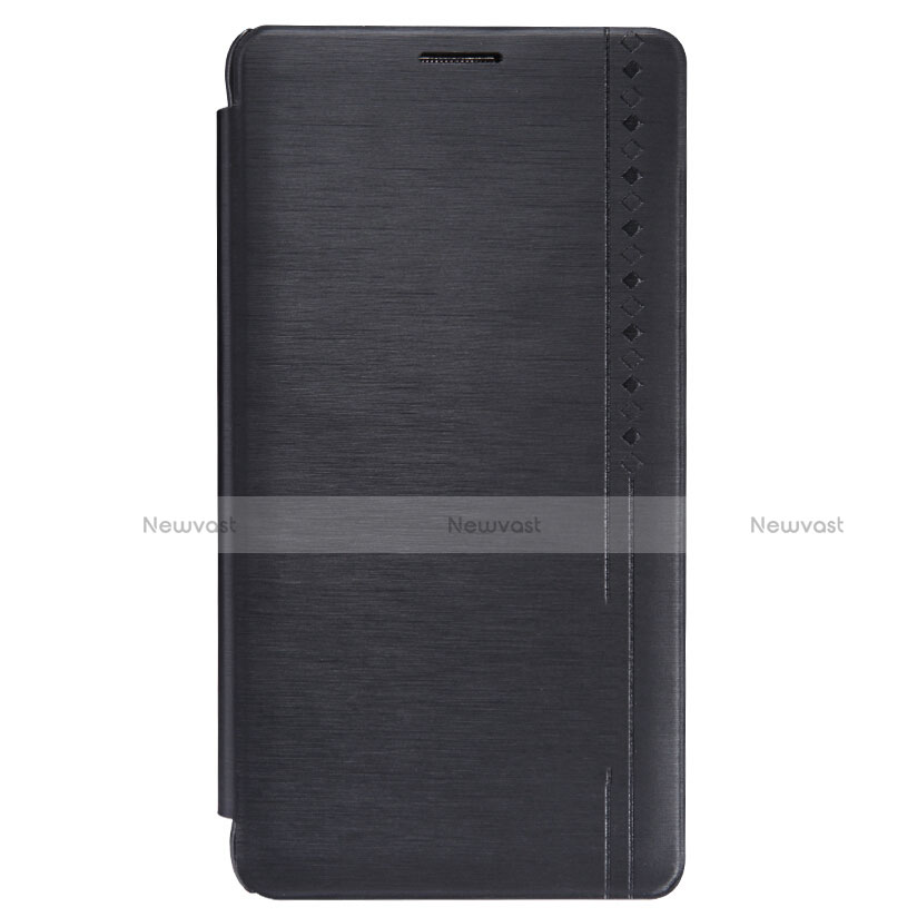 Leather Case Stands Flip Cover for Samsung Galaxy Note 4 Duos N9100 Dual SIM Black