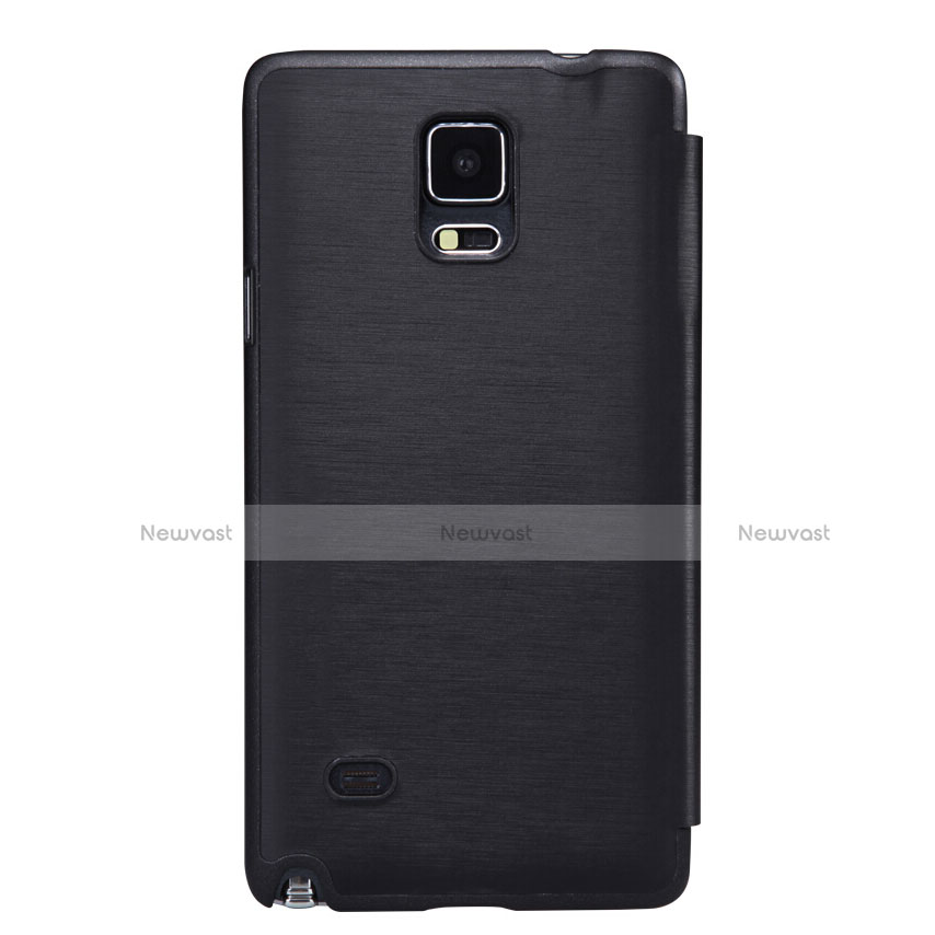 Leather Case Stands Flip Cover for Samsung Galaxy Note 4 SM-N910F Black