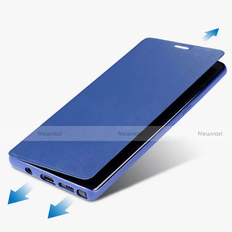 Leather Case Stands Flip Cover for Samsung Galaxy Note 8 Blue