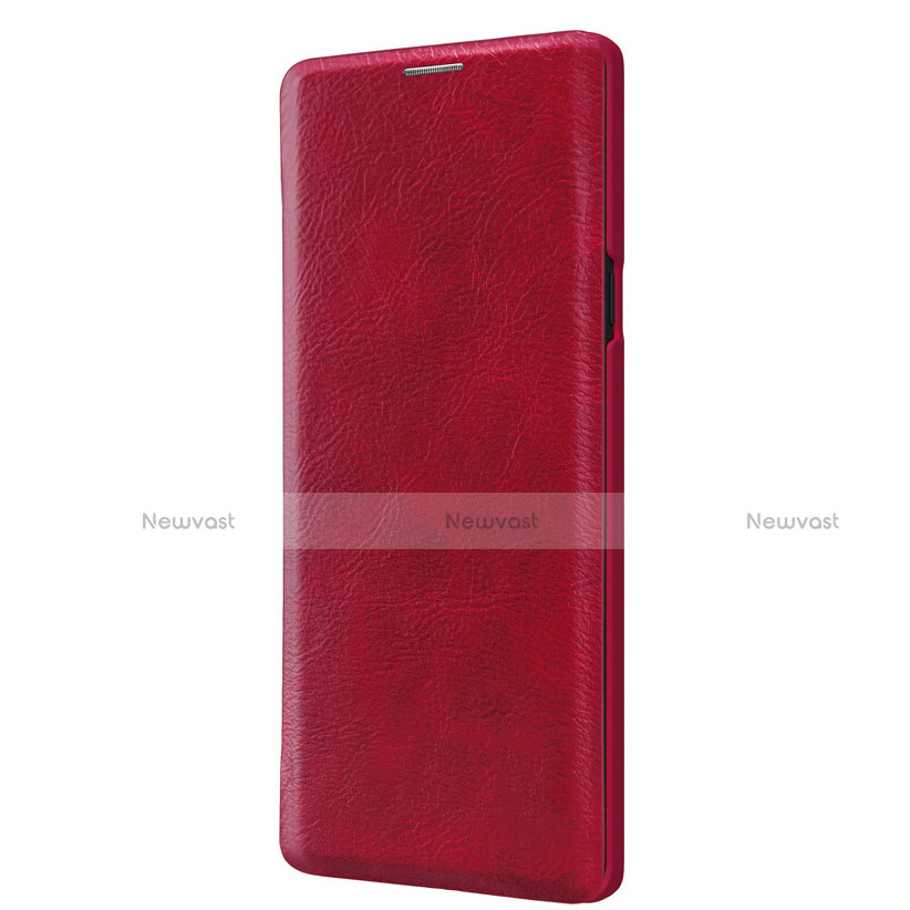 Leather Case Stands Flip Cover for Samsung Galaxy Note 9 Red