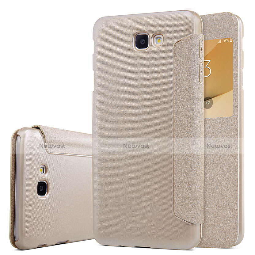 Leather Case Stands Flip Cover for Samsung Galaxy On5 (2016) G570 G570F Gold