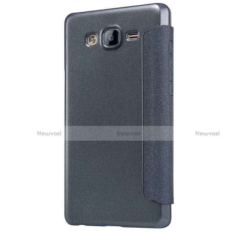 Leather Case Stands Flip Cover for Samsung Galaxy On5 Pro Black