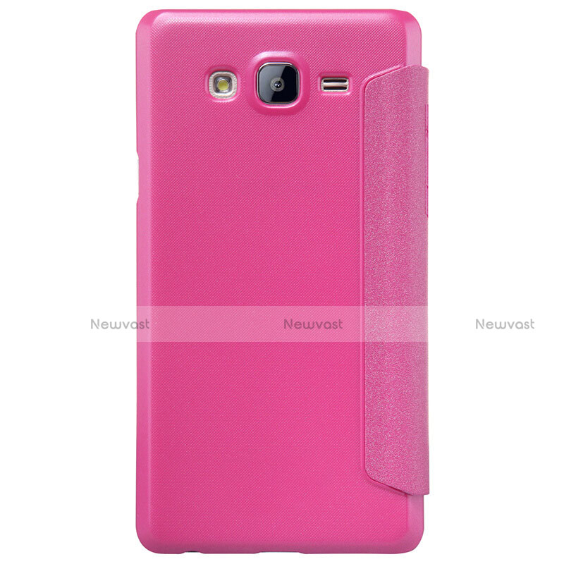 Leather Case Stands Flip Cover for Samsung Galaxy On5 Pro Hot Pink