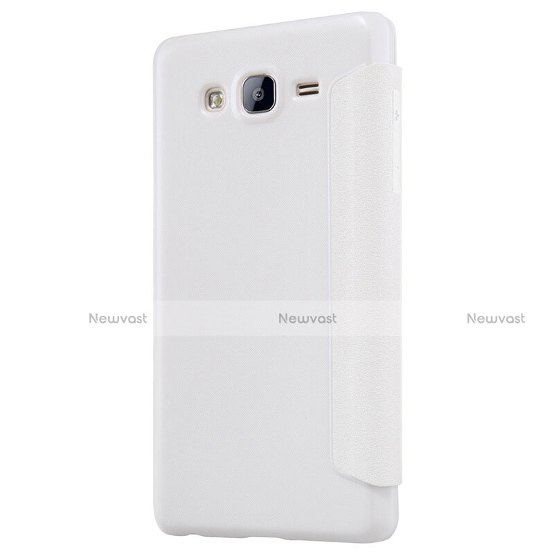 Leather Case Stands Flip Cover for Samsung Galaxy On5 Pro White