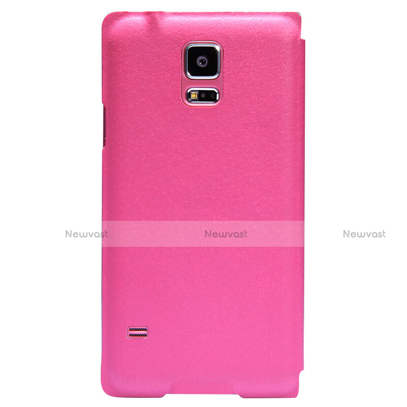 Leather Case Stands Flip Cover for Samsung Galaxy S5 Duos Plus Hot Pink