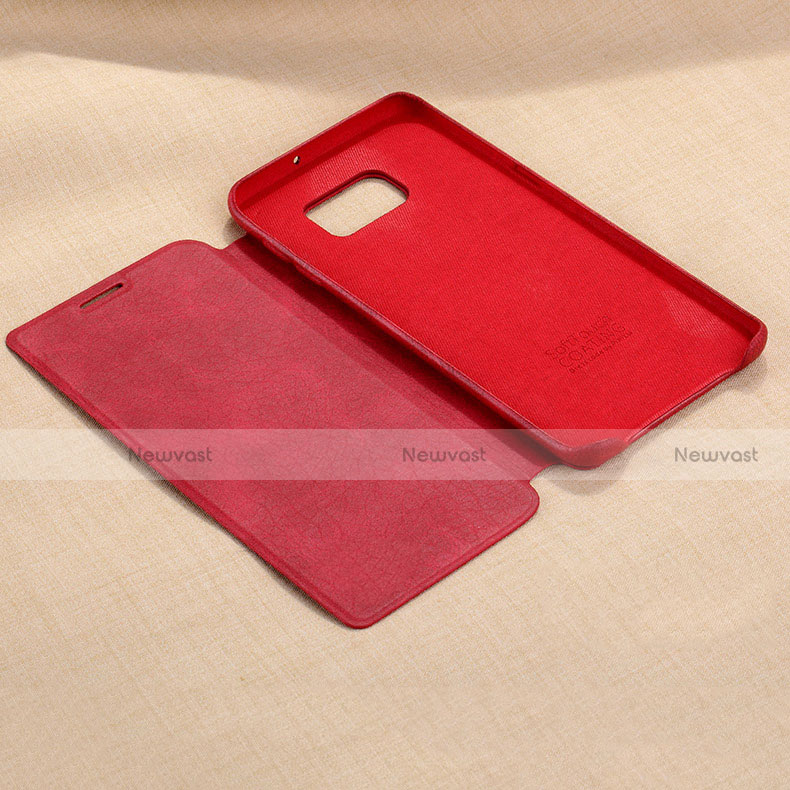 Leather Case Stands Flip Cover for Samsung Galaxy S6 Edge+ Plus SM-G928F Red