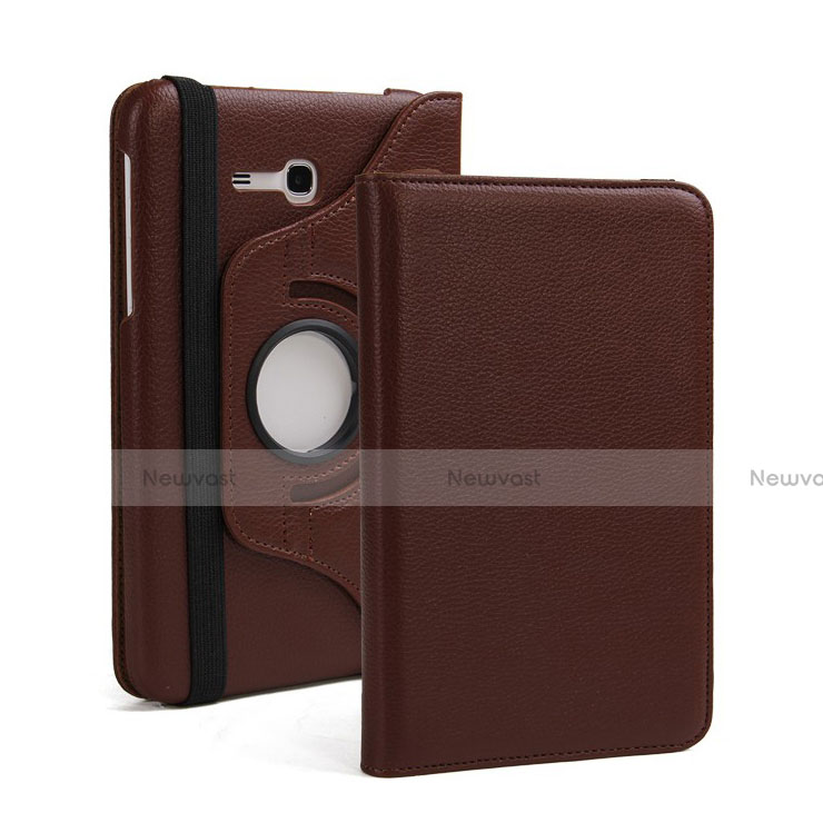 Leather Case Stands Flip Cover for Samsung Galaxy Tab 3 Lite 7.0 T110 T113 Brown