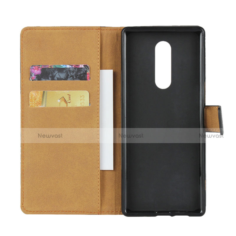 Leather Case Stands Flip Cover for Sony Xperia 1 Black