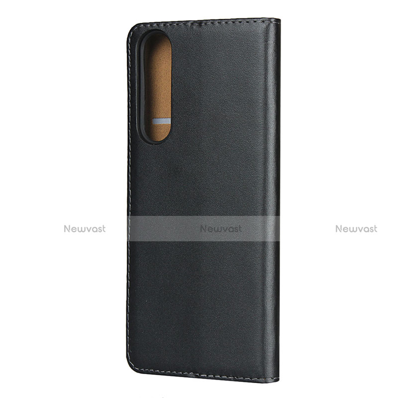 Leather Case Stands Flip Cover for Sony Xperia 1 II Black