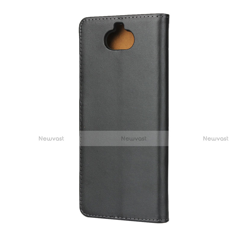 Leather Case Stands Flip Cover for Sony Xperia 10 Plus Black