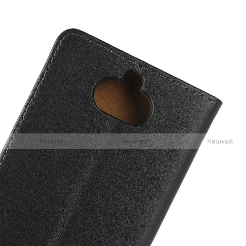 Leather Case Stands Flip Cover for Sony Xperia 10 Plus Black