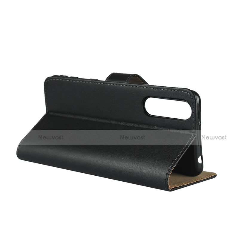 Leather Case Stands Flip Cover for Sony Xperia 5 II Black