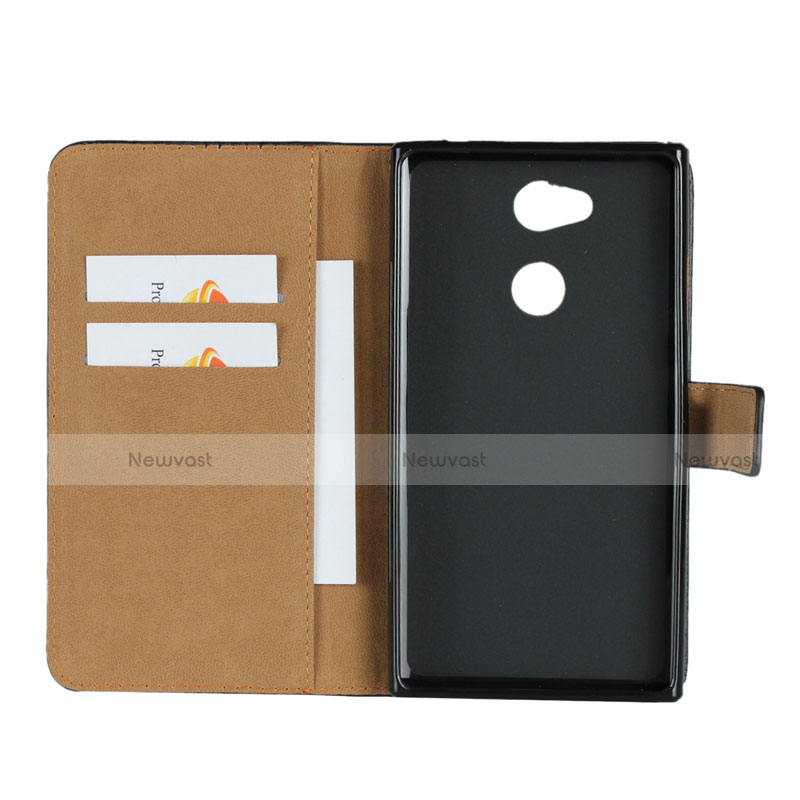 Leather Case Stands Flip Cover for Sony Xperia L2 Black