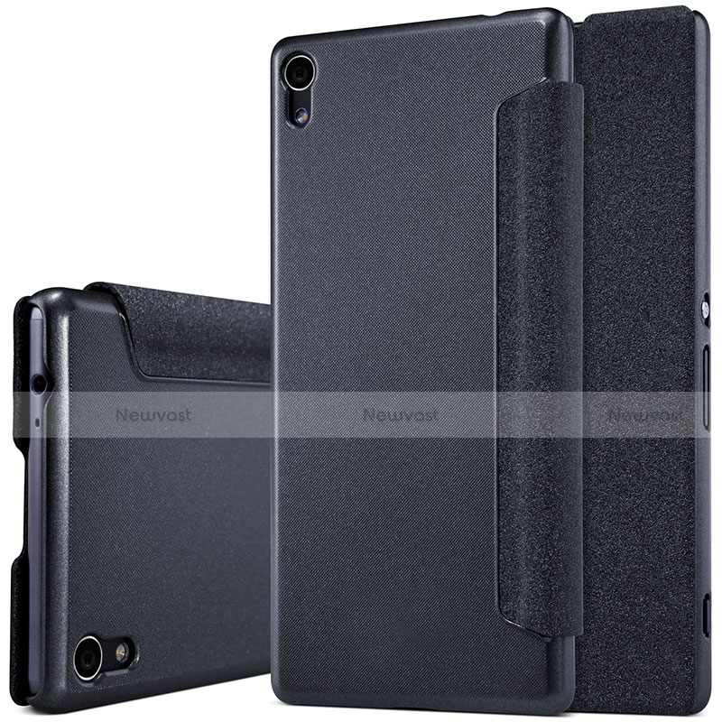 Leather Case Stands Flip Cover for Sony Xperia XA Ultra Black