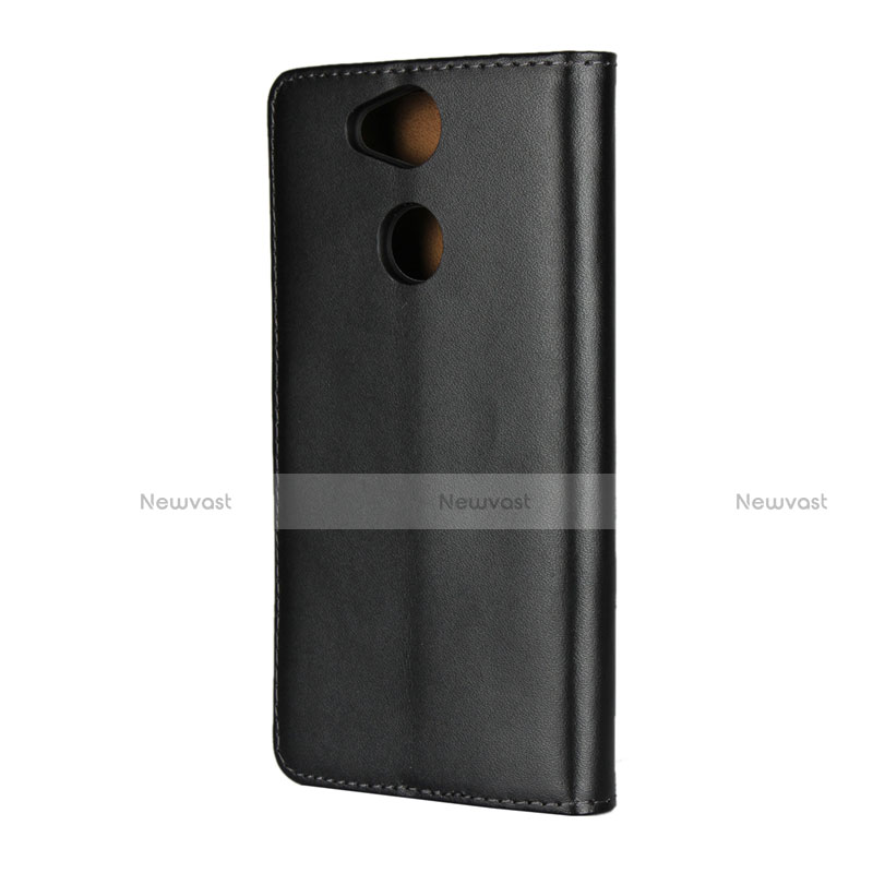 Leather Case Stands Flip Cover for Sony Xperia XA2 Plus Black