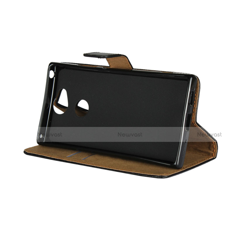 Leather Case Stands Flip Cover for Sony Xperia XA2 Ultra Black