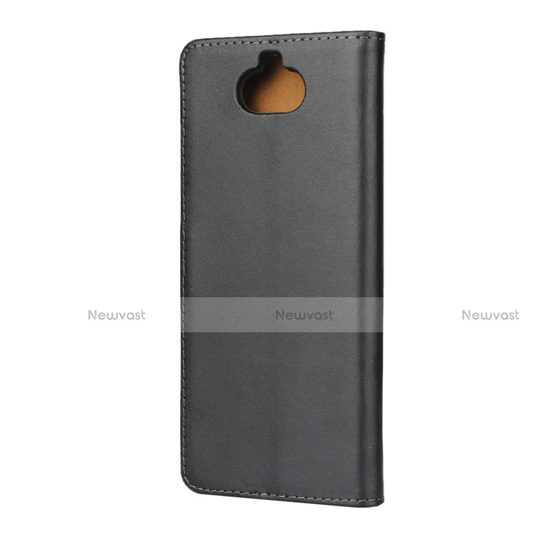 Leather Case Stands Flip Cover for Sony Xperia XA3 Black