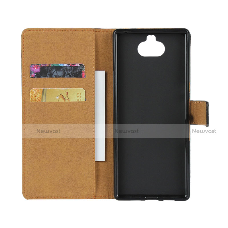 Leather Case Stands Flip Cover for Sony Xperia XA3 Black
