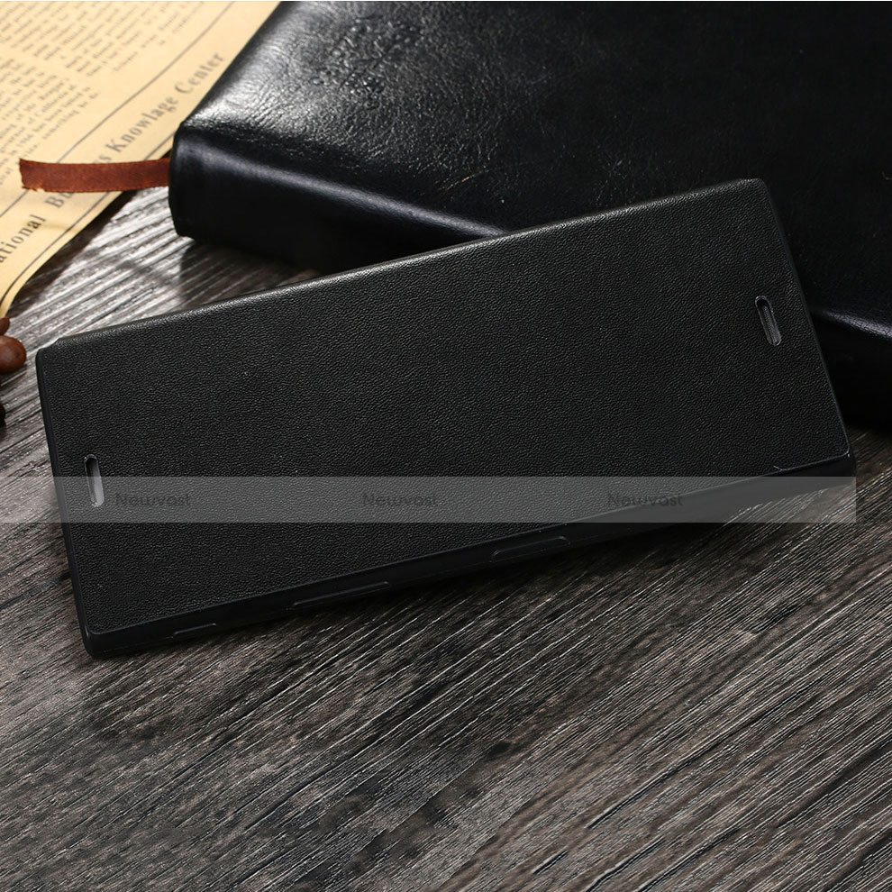 Leather Case Stands Flip Cover for Sony Xperia XZ Black