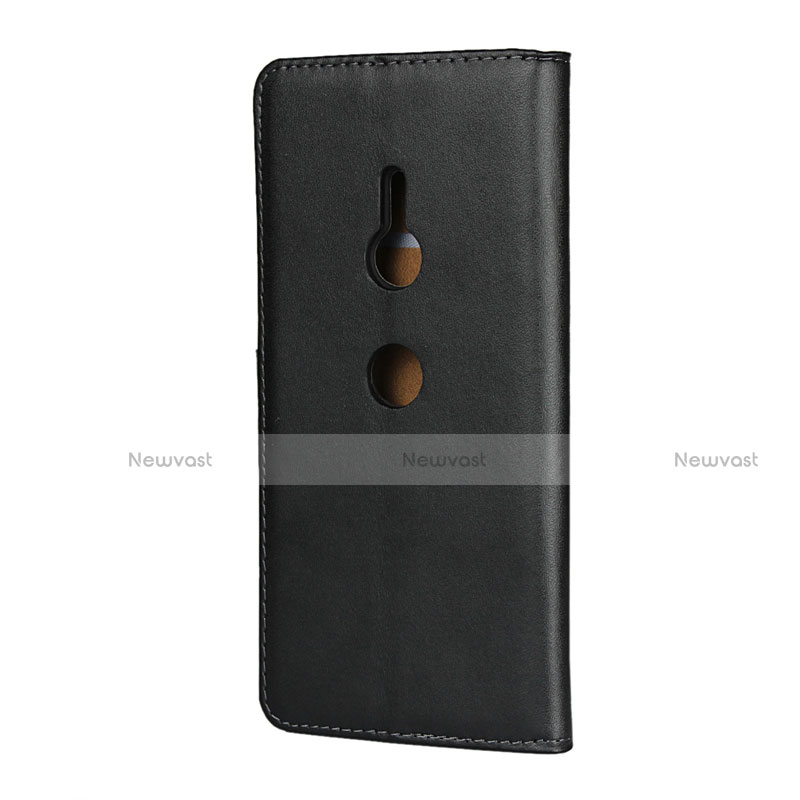 Leather Case Stands Flip Cover for Sony Xperia XZ3 Black