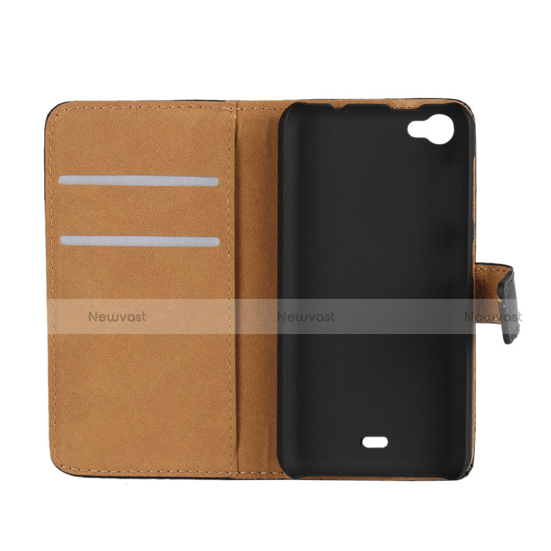 Leather Case Stands Flip Cover for Wiko Jimmy Black