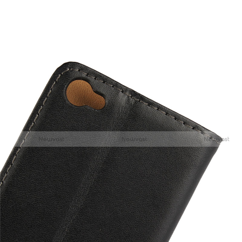 Leather Case Stands Flip Cover for Wiko Jimmy Black