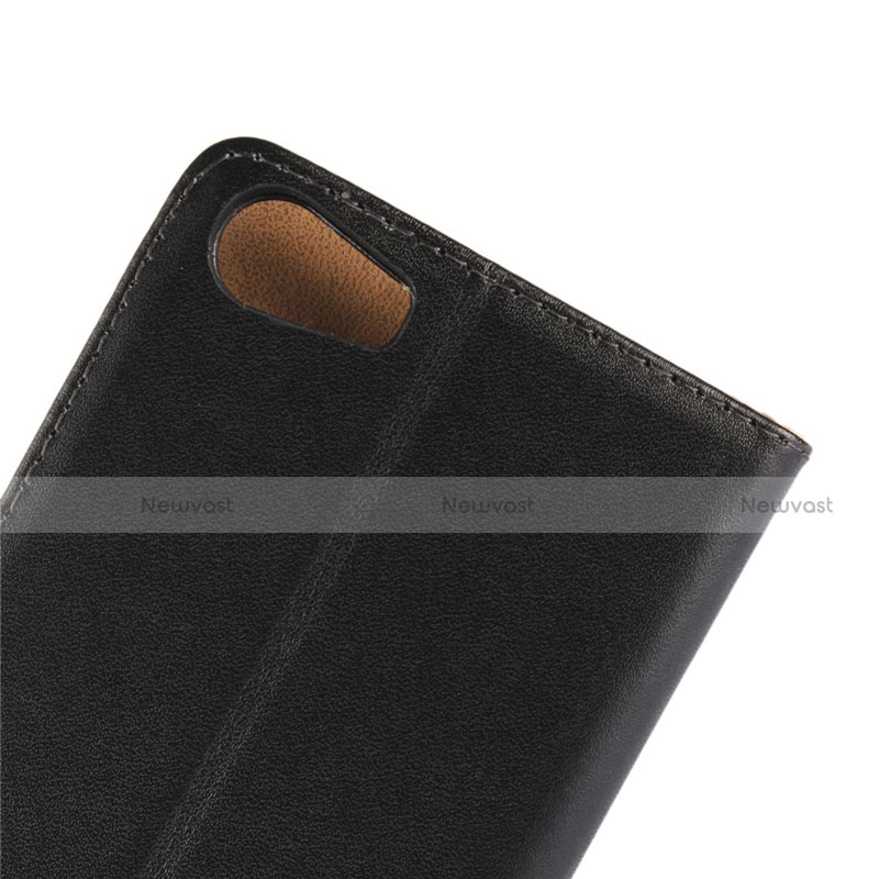 Leather Case Stands Flip Cover for Wiko Lenny 2 Black