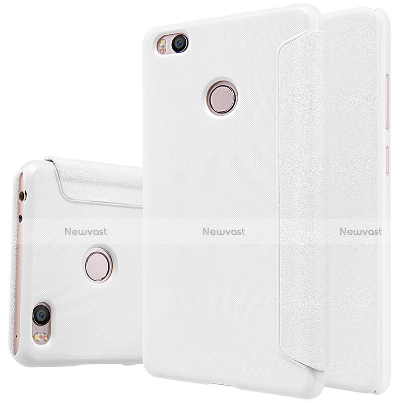 Leather Case Stands Flip Cover for Xiaomi Mi 4S White