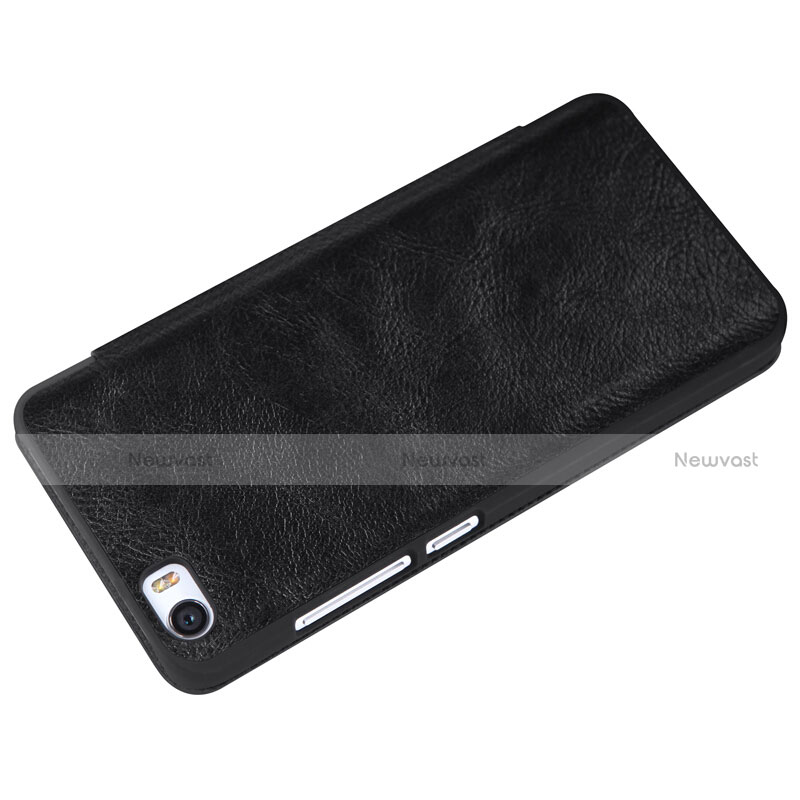 Leather Case Stands Flip Cover for Xiaomi Mi 5 Black
