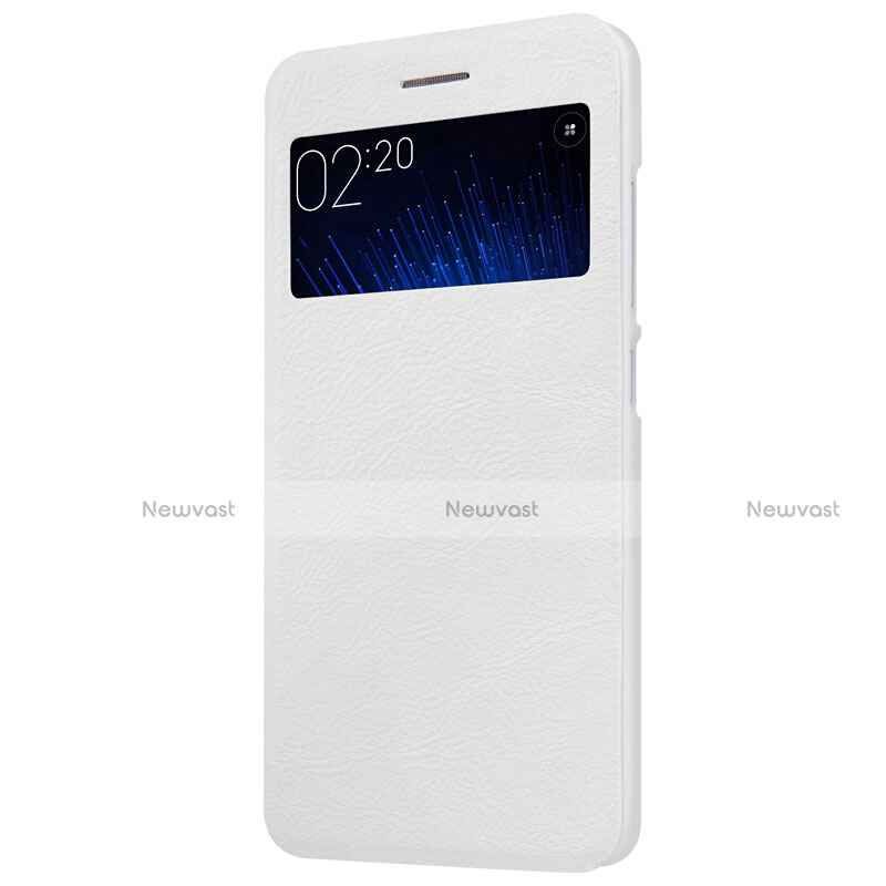 Leather Case Stands Flip Cover for Xiaomi Mi 5 White