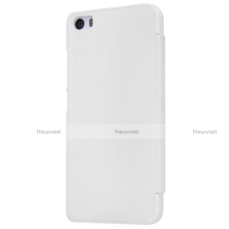 Leather Case Stands Flip Cover for Xiaomi Mi 5 White