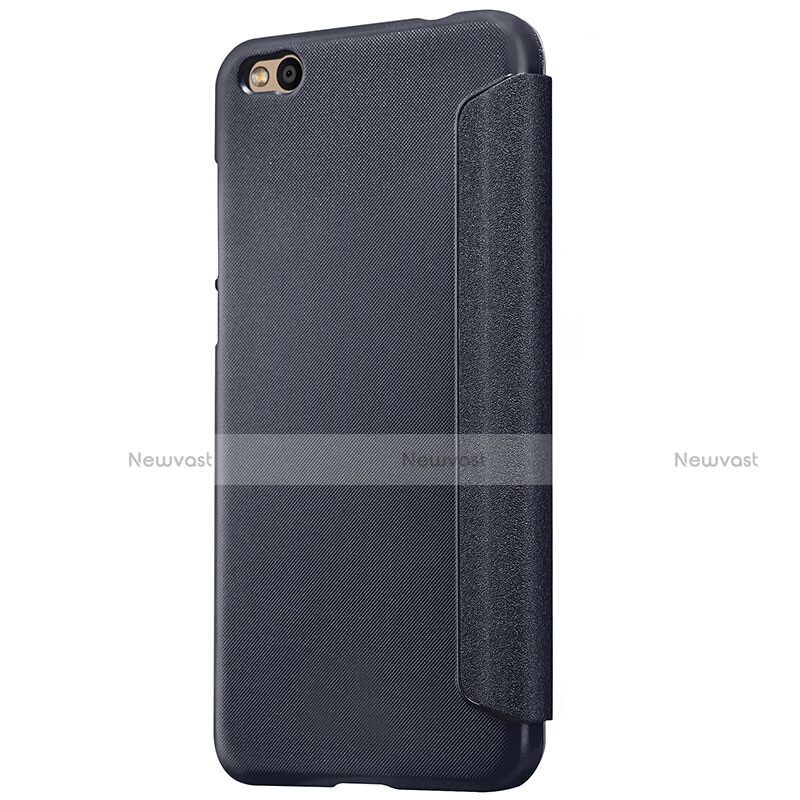 Leather Case Stands Flip Cover for Xiaomi Mi 5C Black