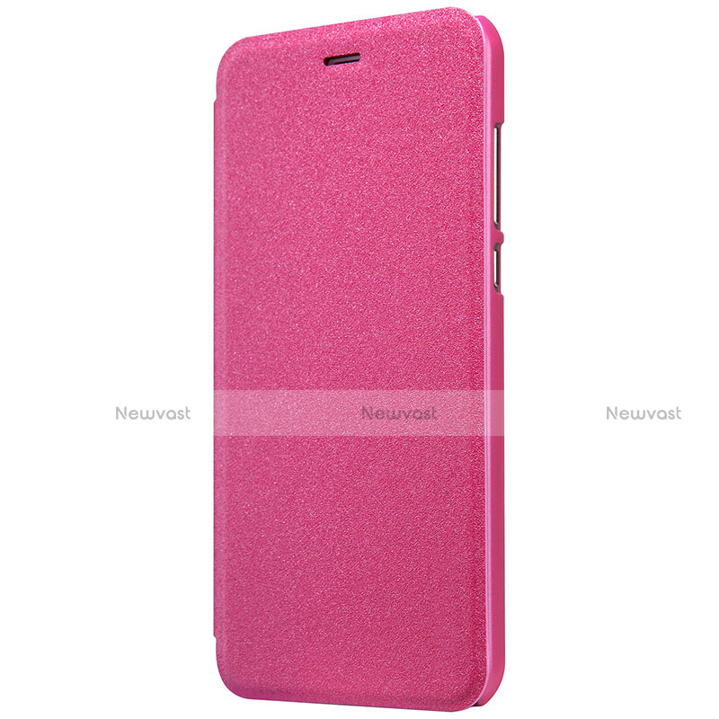 Leather Case Stands Flip Cover for Xiaomi Mi 5C Hot Pink