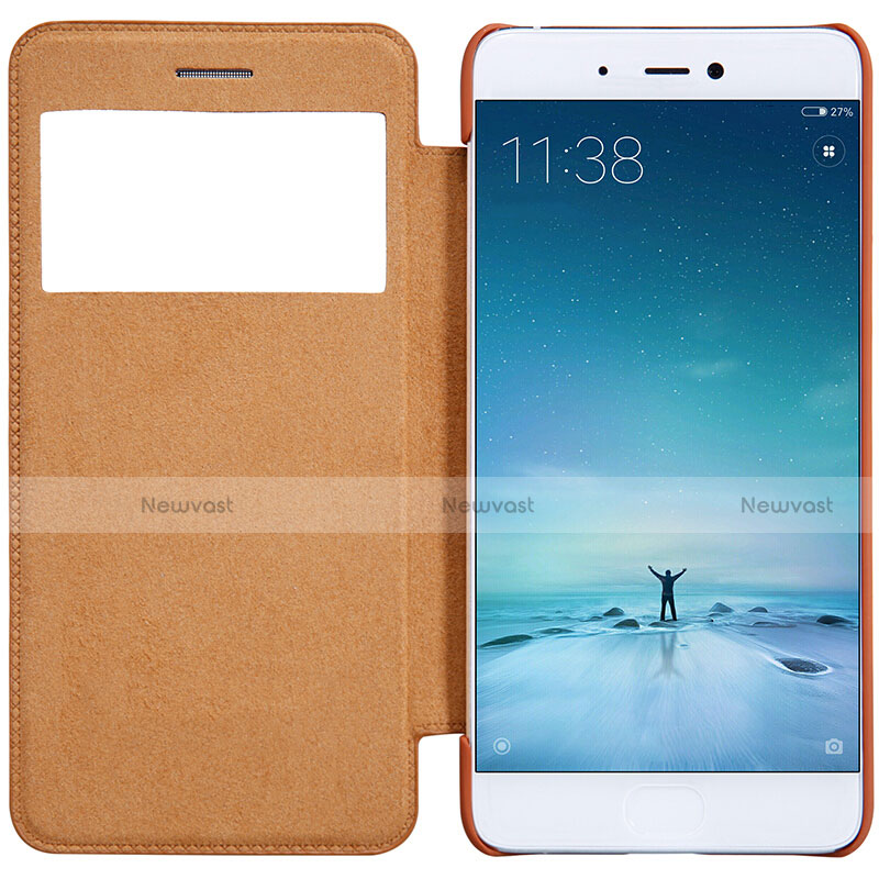 Leather Case Stands Flip Cover for Xiaomi Mi 5S Brown