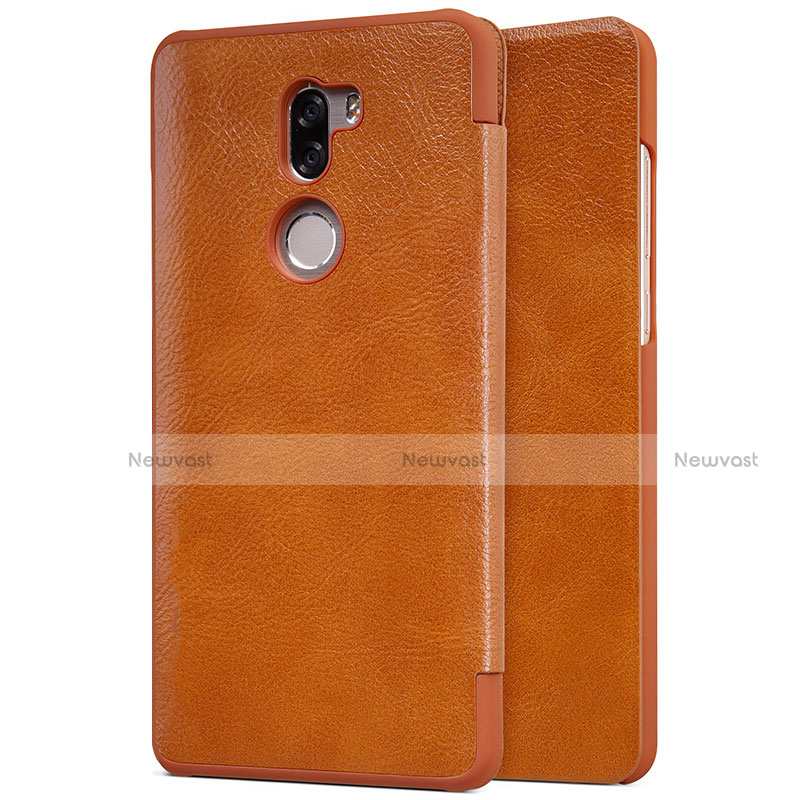 Leather Case Stands Flip Cover for Xiaomi Mi 5S Plus Brown