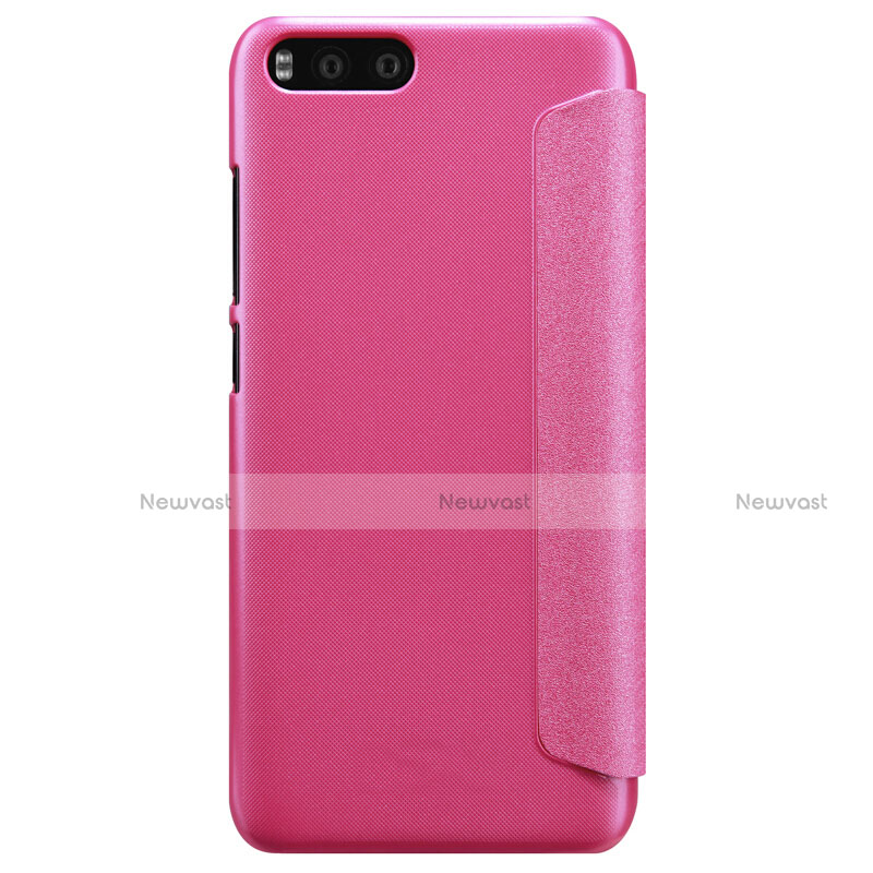 Leather Case Stands Flip Cover for Xiaomi Mi 6 Hot Pink