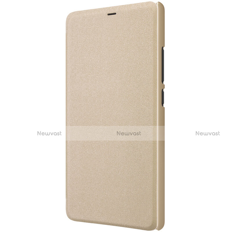 Leather Case Stands Flip Cover for Xiaomi Mi 8 SE Gold