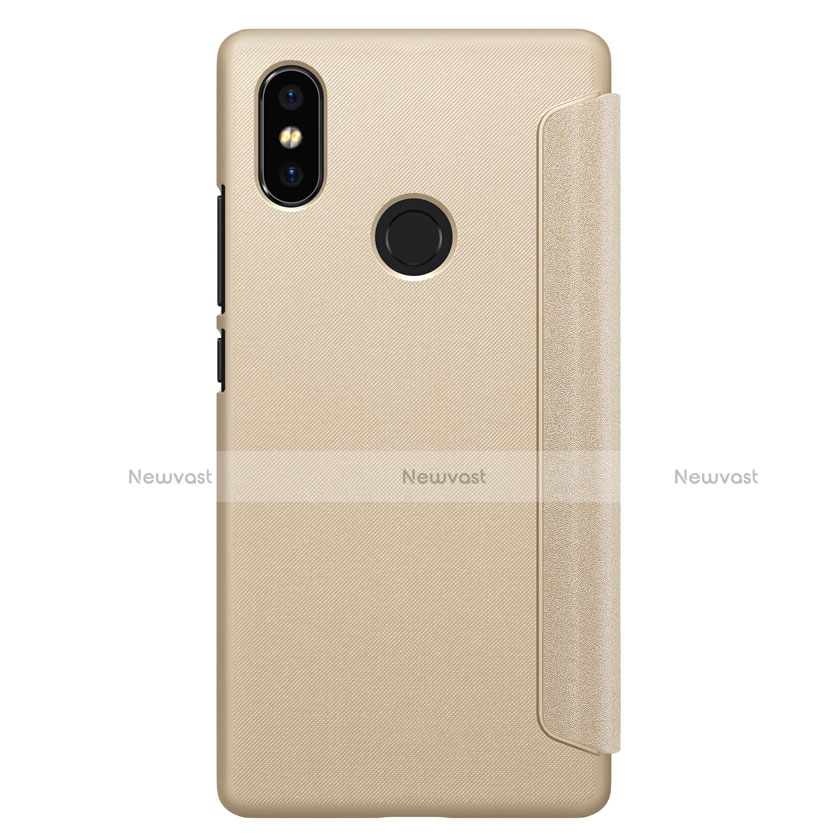 Leather Case Stands Flip Cover for Xiaomi Mi 8 SE Gold