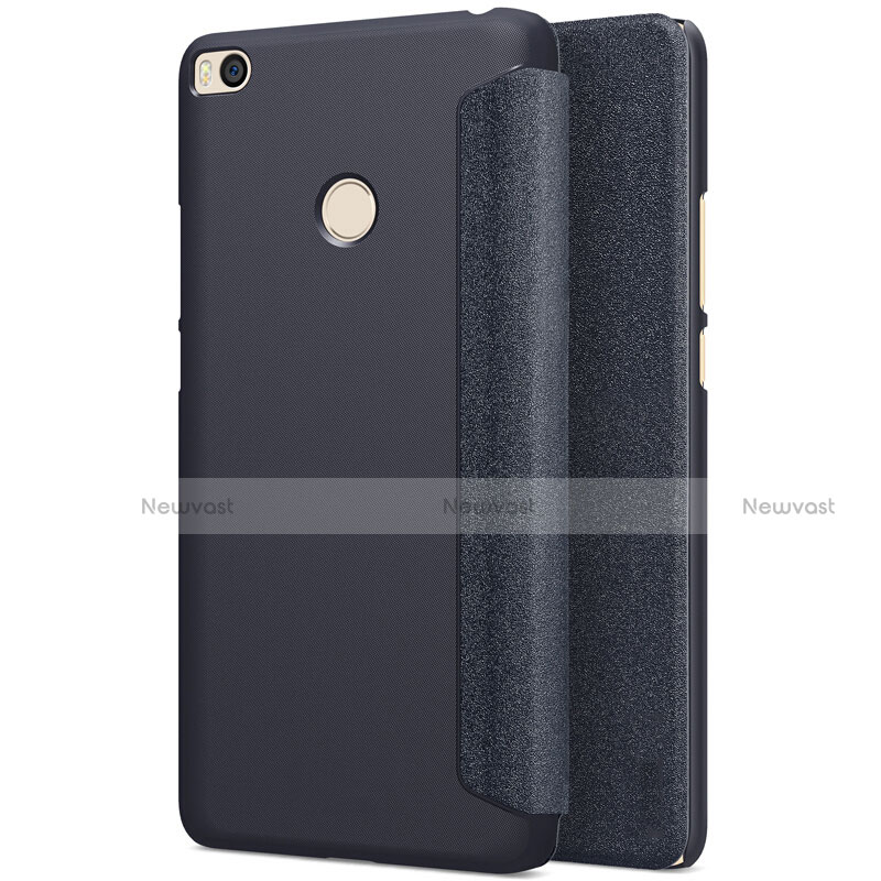 Leather Case Stands Flip Cover for Xiaomi Mi Max 2 Black