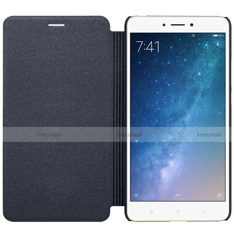 Leather Case Stands Flip Cover for Xiaomi Mi Max 2 Black