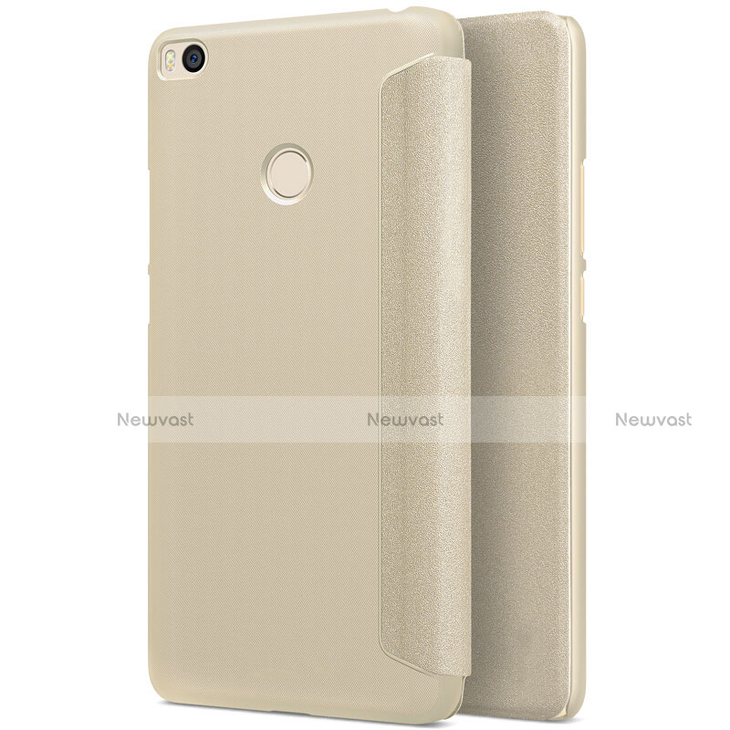 Leather Case Stands Flip Cover for Xiaomi Mi Max 2 Gold