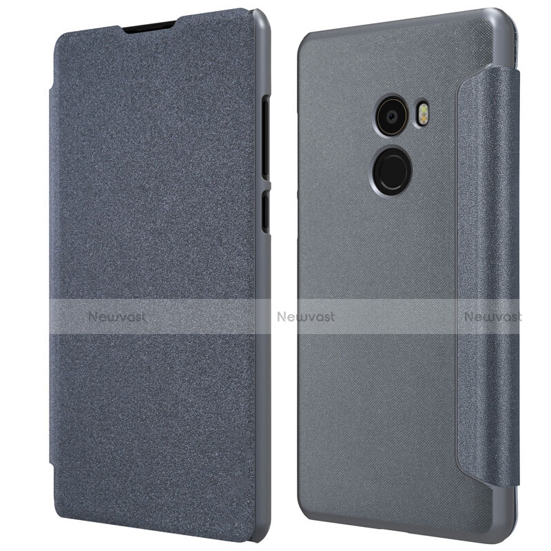Leather Case Stands Flip Cover for Xiaomi Mi Mix 2 Black